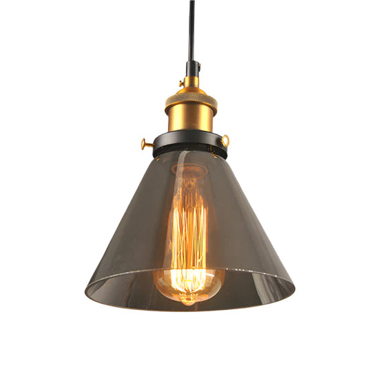 DecoLume | Vintage-Hängelampe aus Rauchglas & Eisen B-Rauchgrau Decorique.de