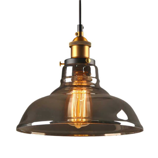 DecoLume | Vintage-Hängelampe aus Rauchglas & Eisen C-Rauchgrau Decorique.de