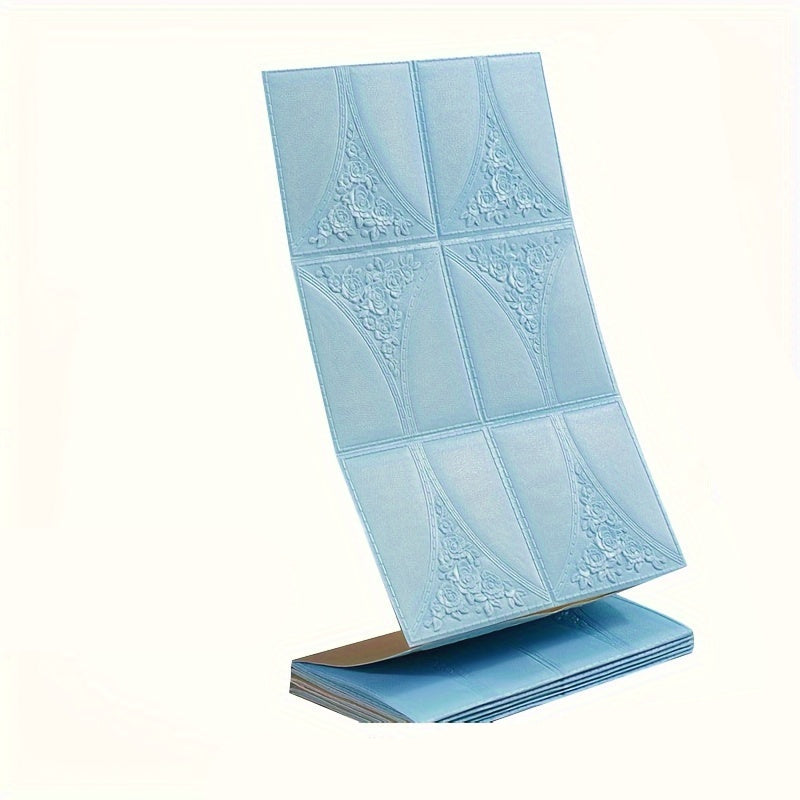 DecoStrip | 3D Wandverkleidung Rolle – Selbstklebend & nahtlos Blau 4.9cm x 70cm Decorique.de
