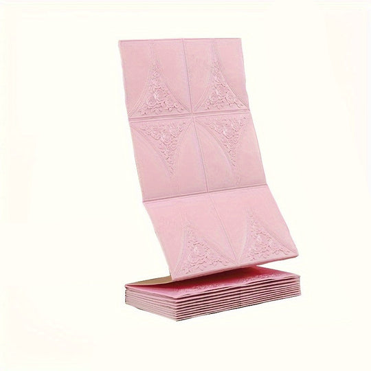 DecoStrip | 3D Wandverkleidung Rolle – Selbstklebend & nahtlos Rosa 4.9cm x 70cm Decorique.de