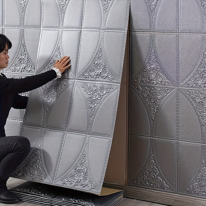 DecoStrip | 3D Wandverkleidung Rolle – Selbstklebend & nahtlos Silbergrau 4.9cm x 70cm Decorique.de