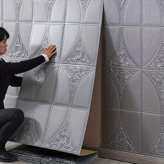 DecoStrip | 3D Wandverkleidung Rolle – Selbstklebend & nahtlos Silbergrau 4.9cm x 70cm Decorique.de