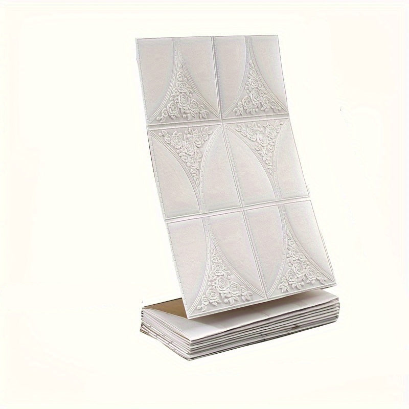 DecoStrip | 3D Wandverkleidung Rolle – Selbstklebend & nahtlos Weiß 4.9cm x 70cm Decorique.de