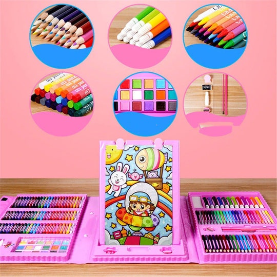 Deluxe KreativSet | Inspirierendes 6-in-1 Kunst-Set für Kinder Rosa Decorique.de