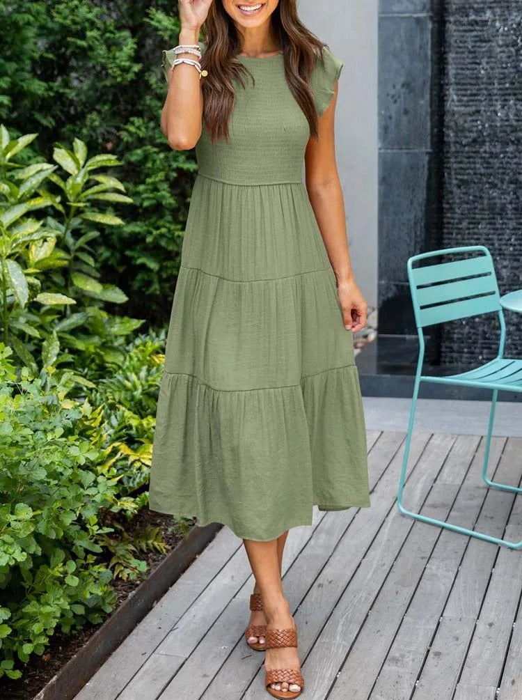 Variant image for Elegantes Damenkleid mit Rüschendetails und praktischen Taschen für den Sommer-25