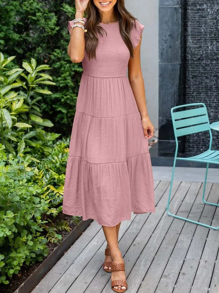 Variant image for Elegantes Damenkleid mit Rüschendetails und praktischen Taschen für den Sommer-5