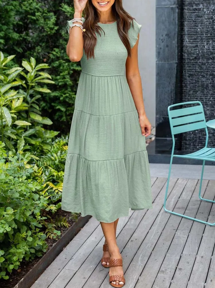 Variant image for Elegantes Damenkleid mit Rüschendetails und praktischen Taschen für den Sommer-17