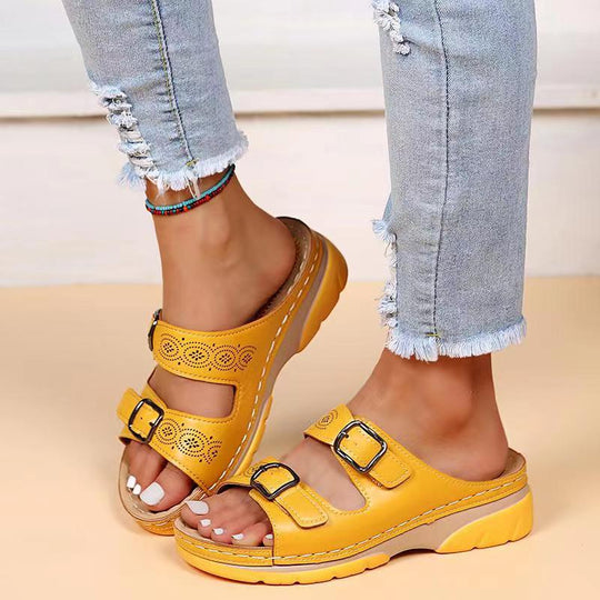 Atmungsaktive Sandalen Damen - Orthopädische Sommerschuhe mit Memory-Foam-Sohle und Verstellbaren Schnallen-6