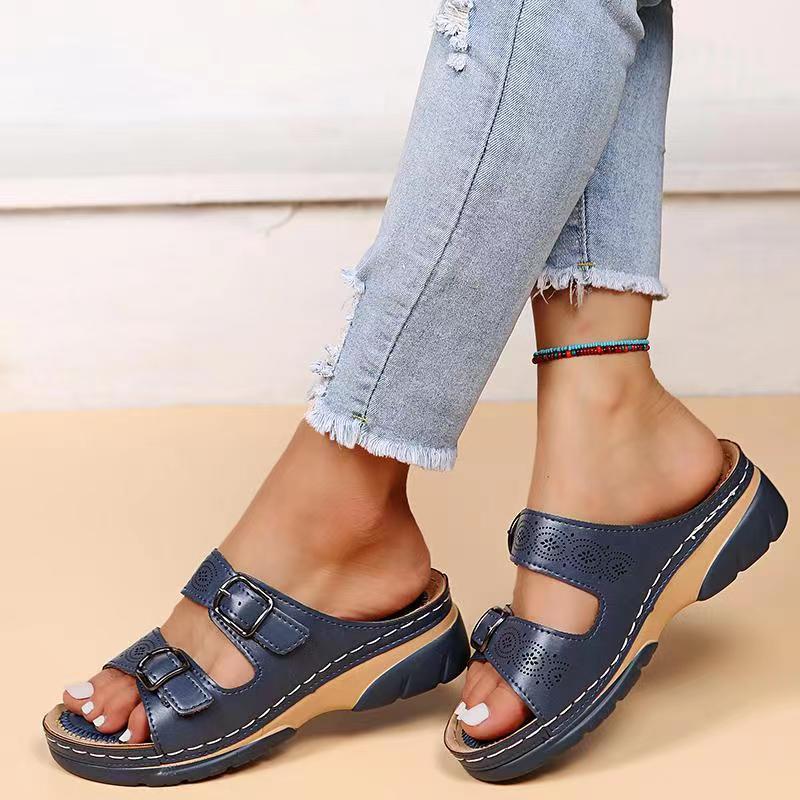 Atmungsaktive Sandalen Damen - Orthopädische Sommerschuhe mit Memory-Foam-Sohle und Verstellbaren Schnallen-5