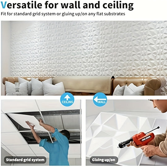 DiamondWall | 3D Wandpaneele – Geometrischer Diamant-Effekt Decorique.de