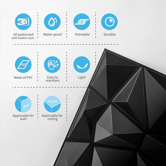 DiamondWall | 3D Wandpaneele – Geometrischer Diamant-Effekt Decorique.de