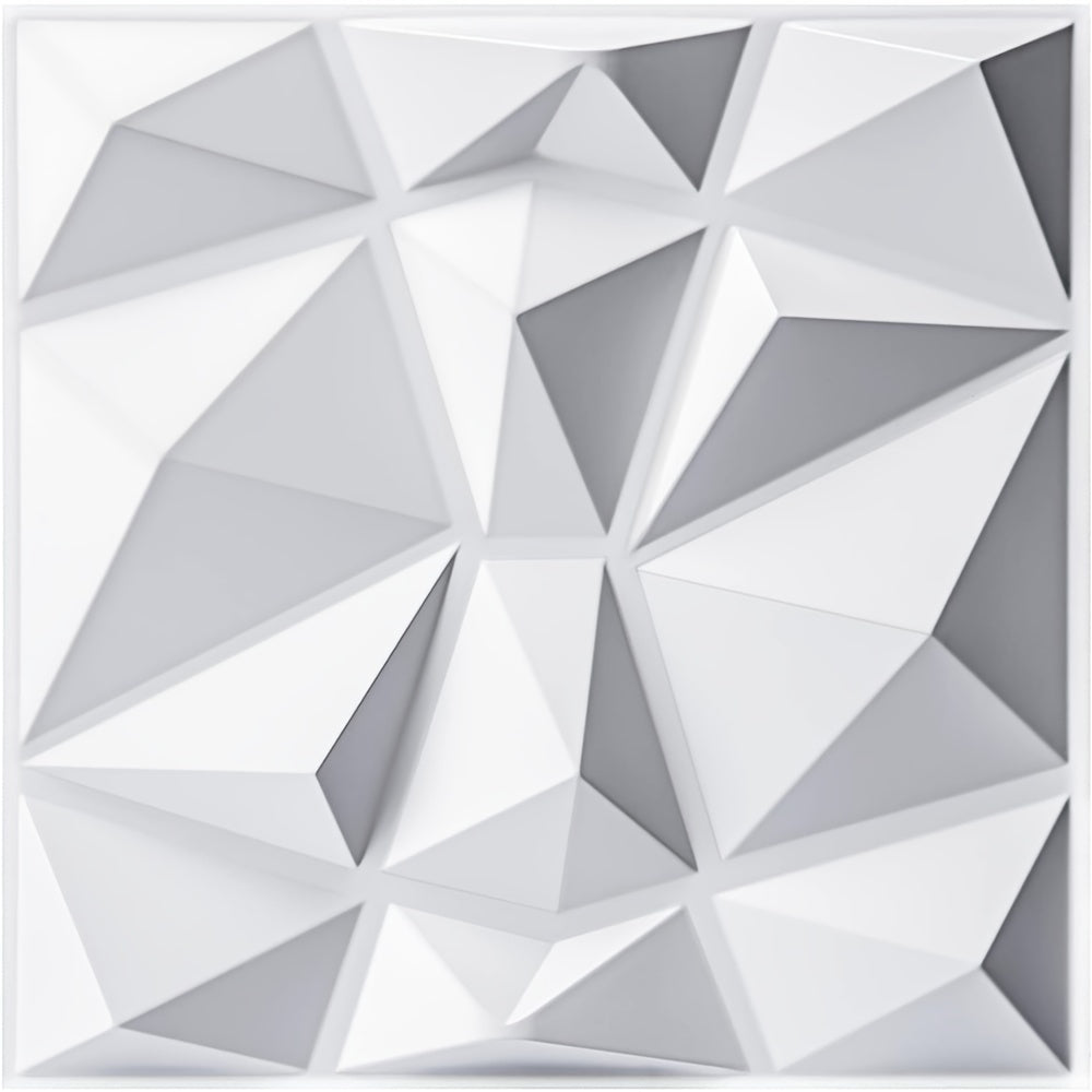 DiamondWall | 3D Wandpaneele – Geometrischer Diamant-Effekt Weiß Decorique.de