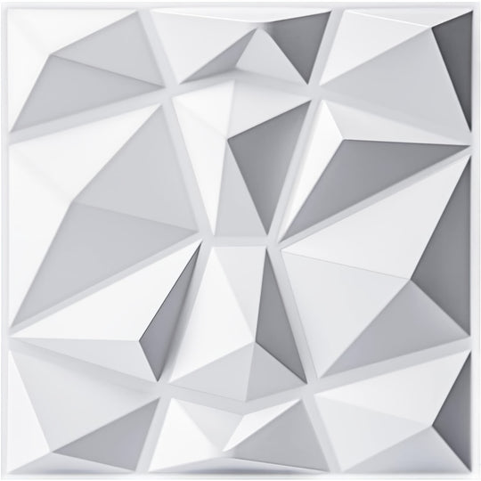 DiamondWall | 3D Wandpaneele – Geometrischer Diamant-Effekt Weiß Decorique.de
