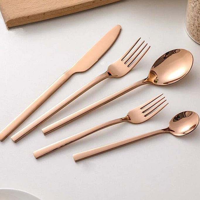 DineShine | 30-teiliges Arya Besteckset Roségold Decorique.de