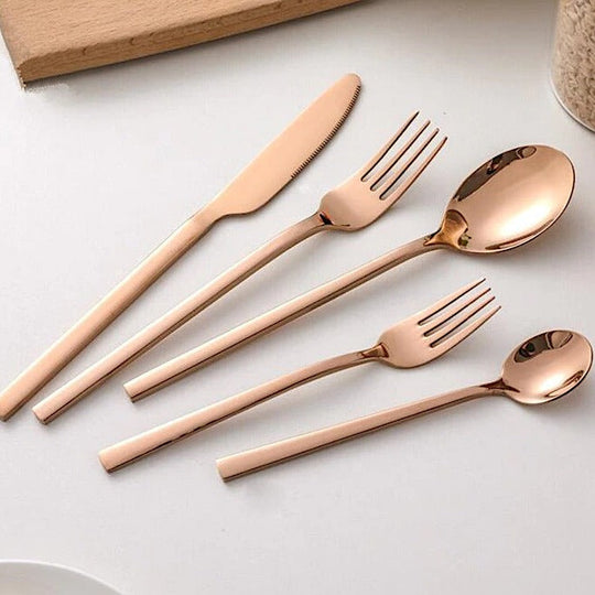 DineShine | 30-teiliges Arya Besteckset Roségold Decorique.de