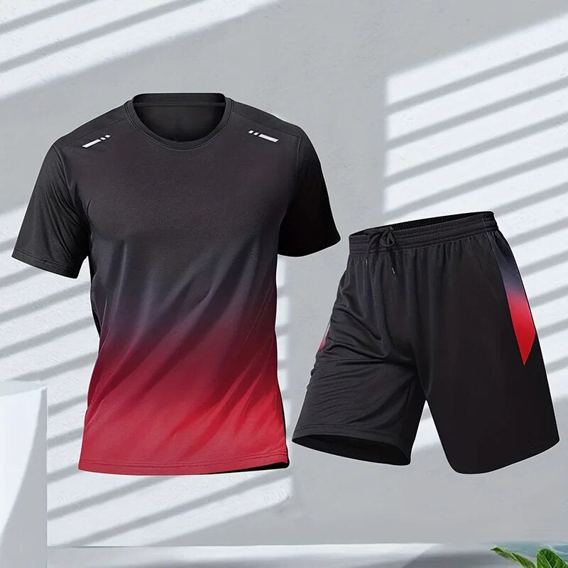 Elvin - Zweiteiliges Sportbekleidungsset für Herren mit Farbverlauf und optimaler Bewegungsfreiheit-2