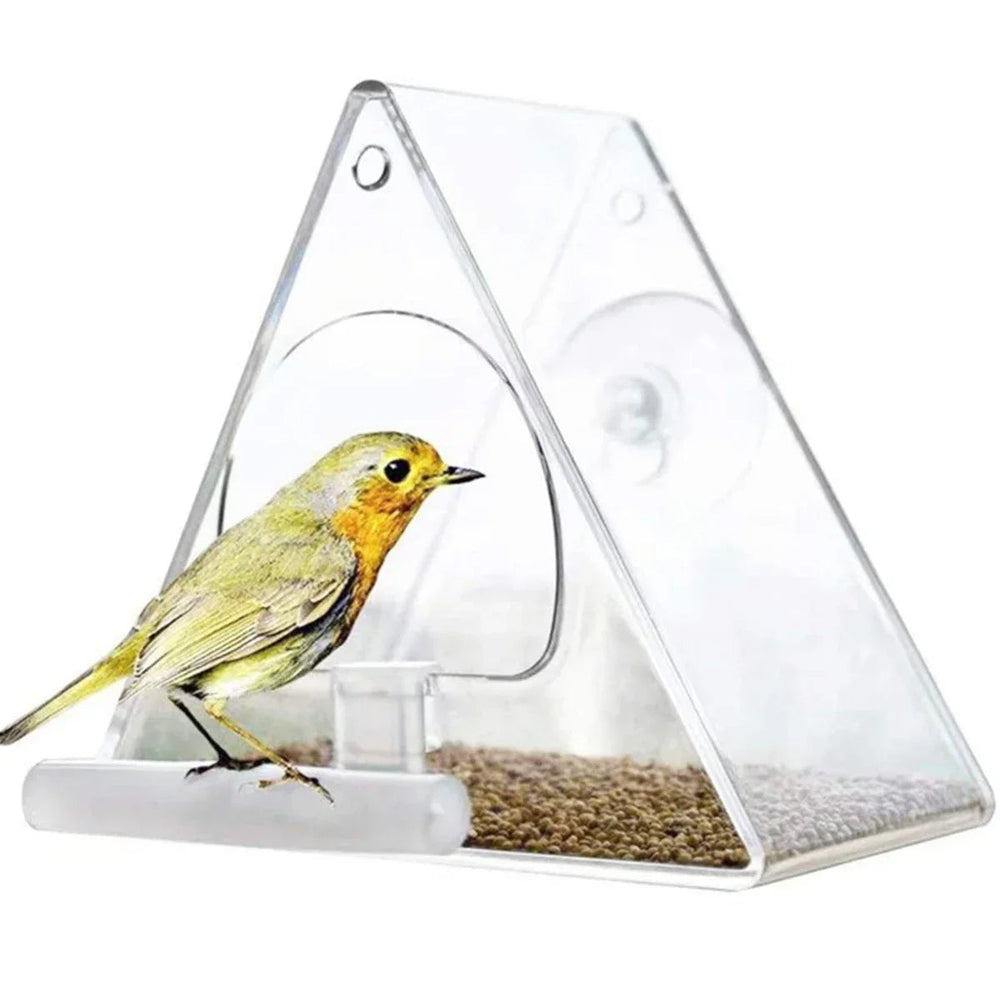 ClearNest | Klarer Acryl-Hängender Vogelfutterspender für den Außenbereich