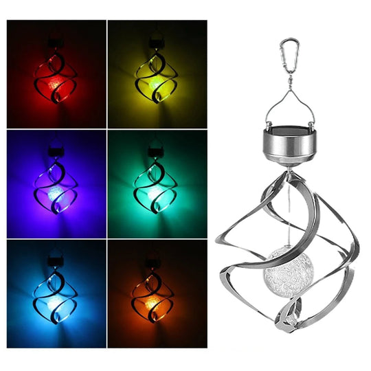 GlowSpiral | Solar Windspiel mit Farbwechsel & Klang