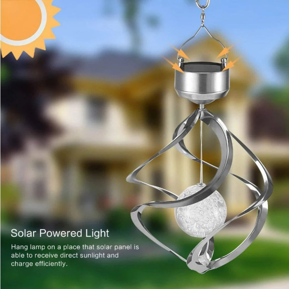 GlowSpiral | Solar Windspiel mit Farbwechsel & Klang