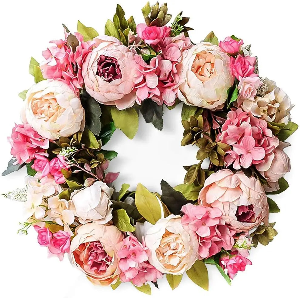 BloomRing | Zeitloser Pfingstrosenkranz für Tür & Wand
