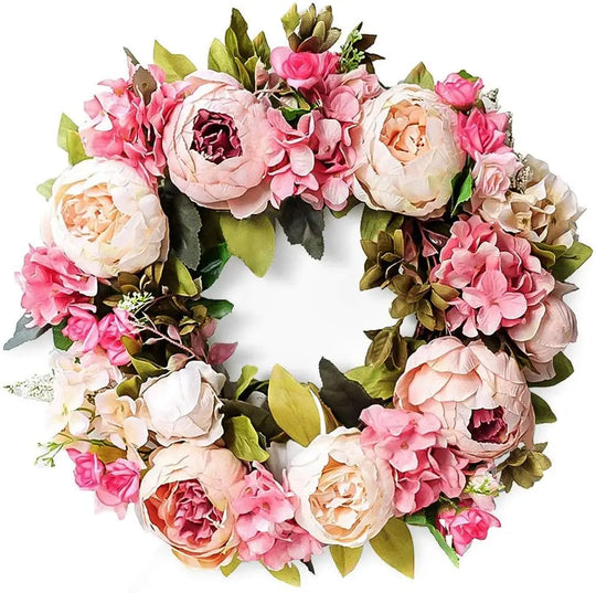BloomRing | Zeitloser Pfingstrosenkranz für Tür & Wand
