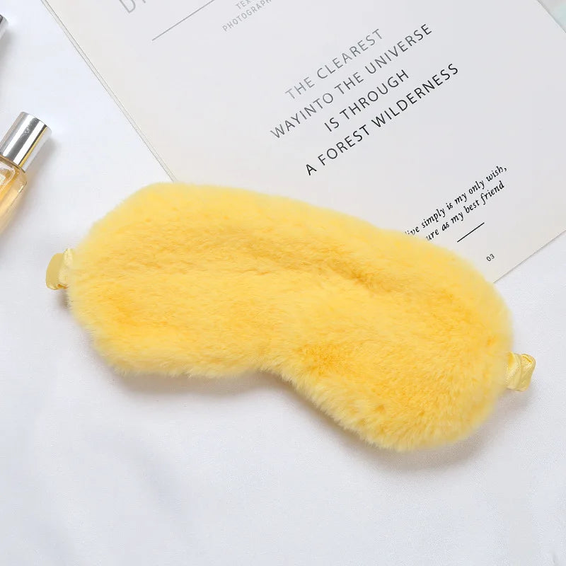 DreamComfort | Flauschiger Schlafmaske Gelb 20x10cm Decorique.de