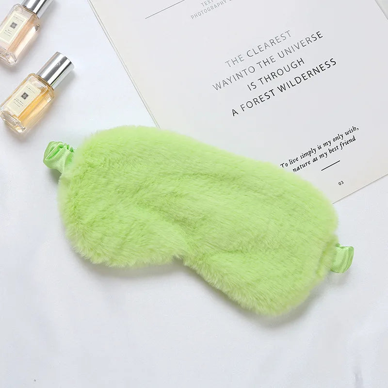 DreamComfort | Flauschiger Schlafmaske Grün 20x10cm Decorique.de