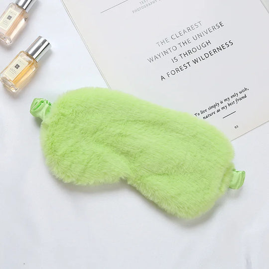 DreamComfort | Flauschiger Schlafmaske Grün 20x10cm Decorique.de