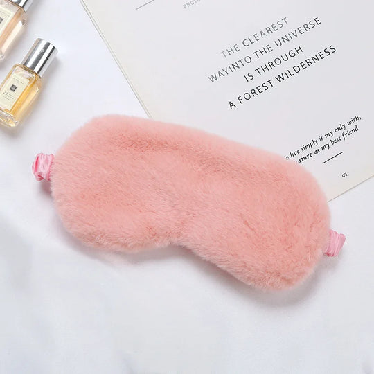 DreamComfort | Flauschiger Schlafmaske Hellrosa 20x10cm Decorique.de