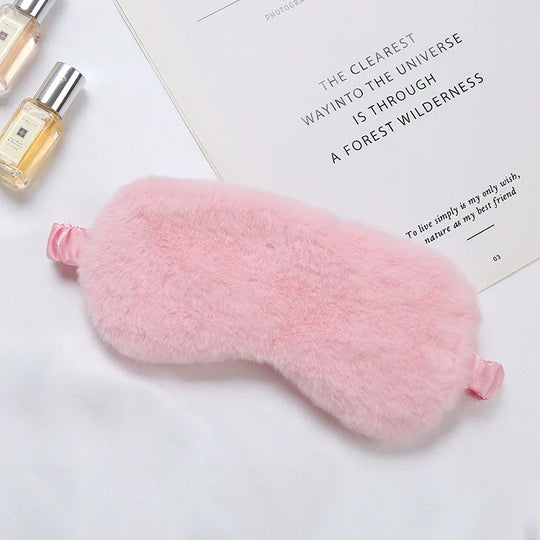 DreamComfort | Flauschiger Schlafmaske Rosa 20x10cm Decorique.de