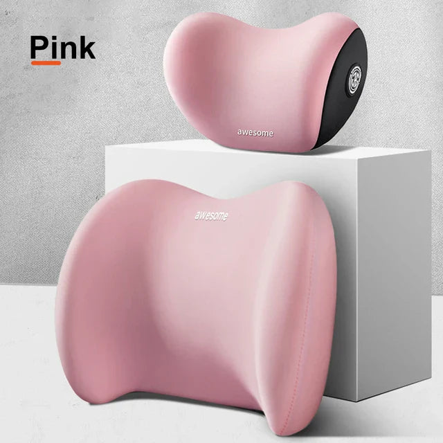 DreamRest | Ergonomisches Nacken- & Lendenkissen für das Auto Rosa Kopfstütze und Rückenlehne Decorique.de