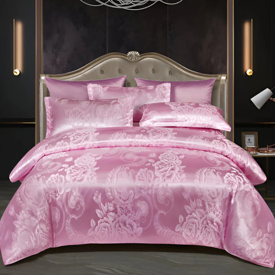DreamSilk | Satin Bettbezug – Glatte Textur & Königlicher Schlafkomfort Rosa Decorique.de
