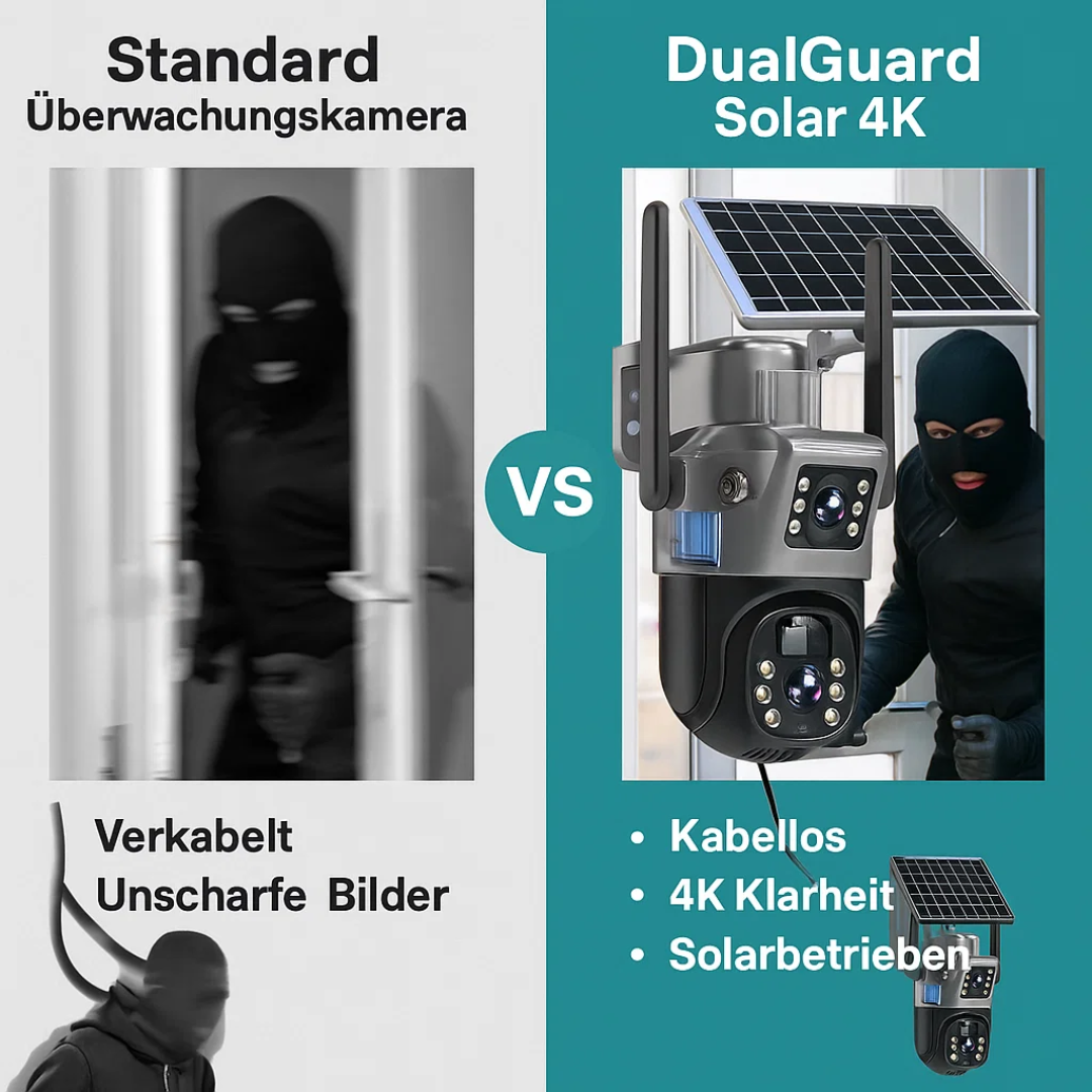 DualGuard | 4K Sicherheitskamera mit Solarpanel Decorique.de