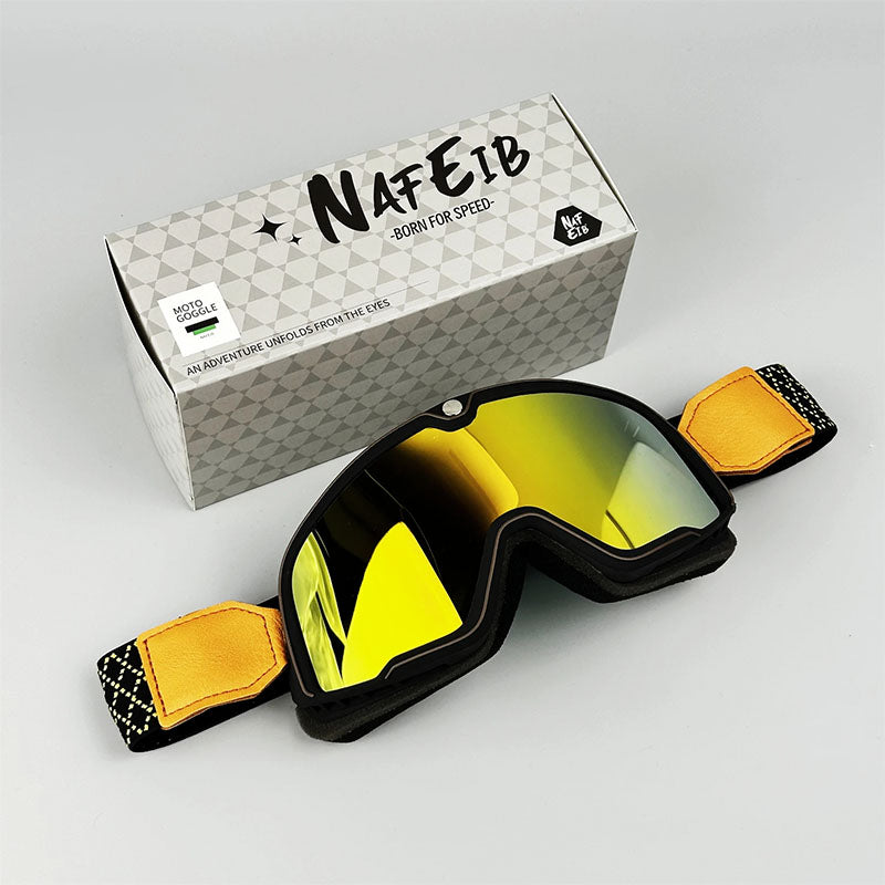 DustBlock | Herren Motorradbrille – Komfortabel & Helmkompatibel Stil 1 - Rote Linse Decorique.de