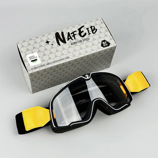 DustBlock | Herren Motorradbrille – Komfortabel & Helmkompatibel Stil 3 C1 - Klare Linse Decorique.de