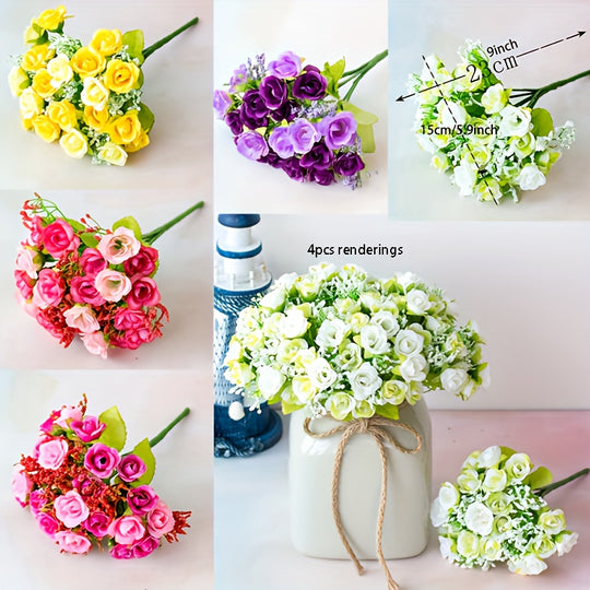 BloomArt | Kunstrosen-Bündel 21 Köpfe – Für Vase, Kranz & DIY