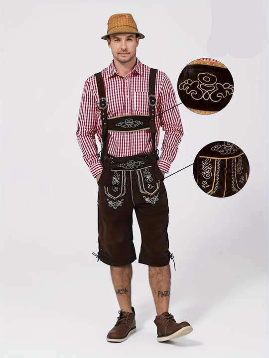 Eichensteg | Herren-Lederhose – Bestickte Kniebund-Shorts