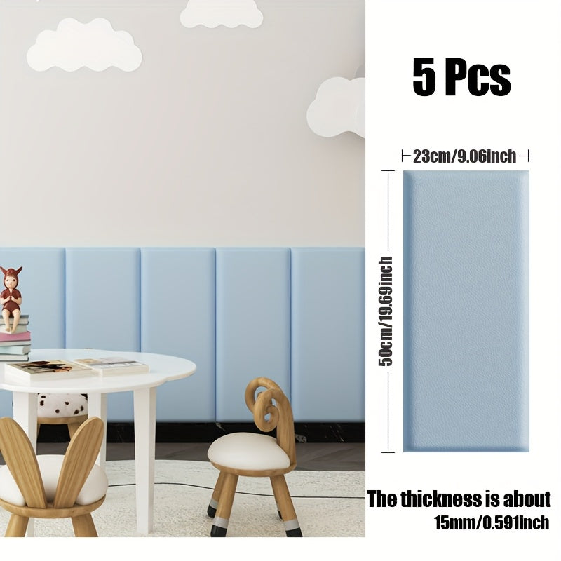 WallSoft | 3D wall panels set of 5 - Soft padded & self-adhesive