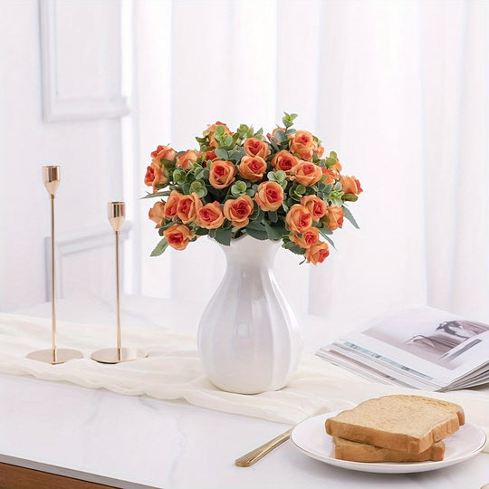RoseCharm | Künstlicher Rosenstrauß – Vintage-Look, 10 Köpfe
