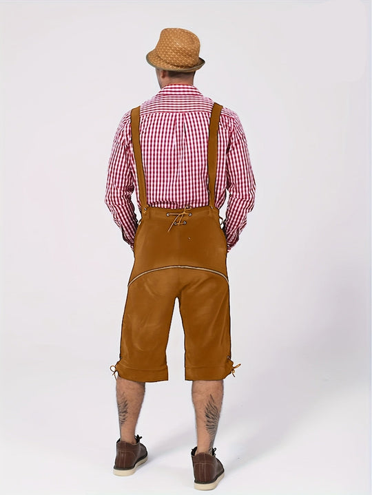 Eichensteg | Herren-Lederhose – Bestickte Kniebund-Shorts Decorique.de