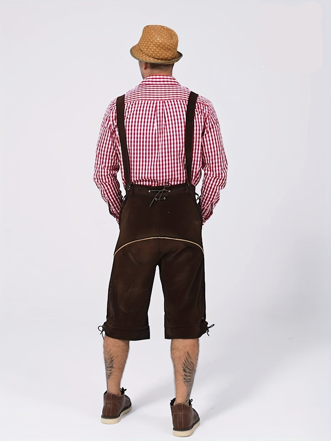 Eichensteg | Herren-Lederhose – Bestickte Kniebund-Shorts Decorique.de