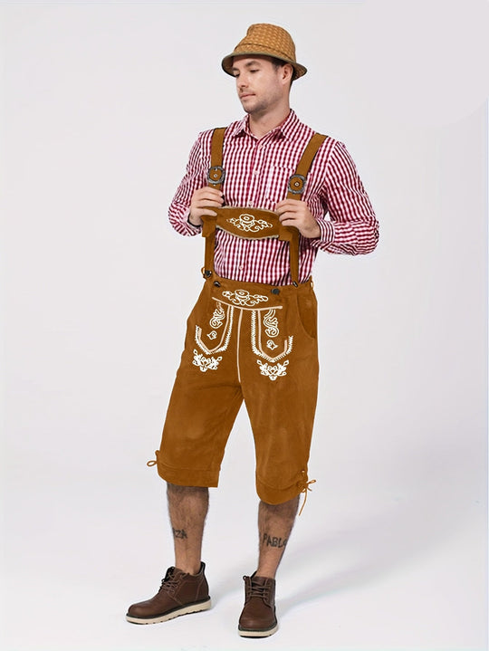 Eichensteg | Herren-Lederhose – Bestickte Kniebund-Shorts Decorique.de