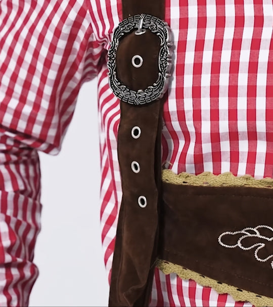 Eichensteg | Herren-Lederhose – Bestickte Kniebund-Shorts Decorique.de