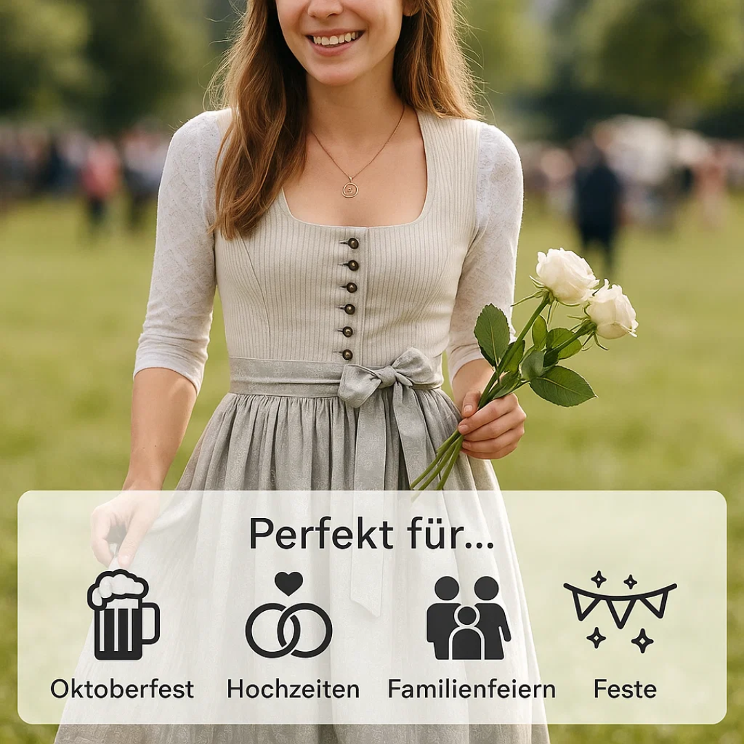Eisglanz | Damen-Dirndlkleid in Grau für Oktoberfest & Feste Decorique.de