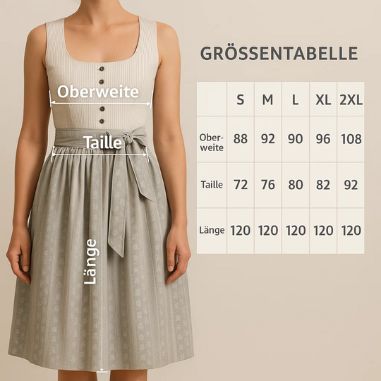 Eisglanz | Damen-Dirndlkleid in Grau für Oktoberfest & Feste Decorique.de