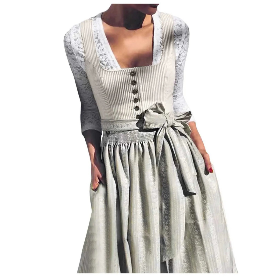 Eisglanz | Damen-Dirndlkleid in Grau für Oktoberfest & Feste Decorique.de