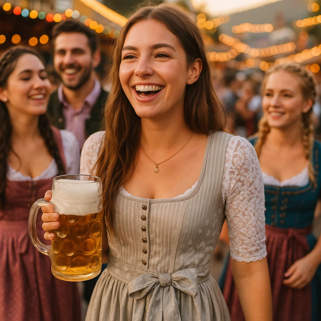 Eisglanz | Damen-Dirndlkleid in Grau für Oktoberfest & Feste Decorique.de