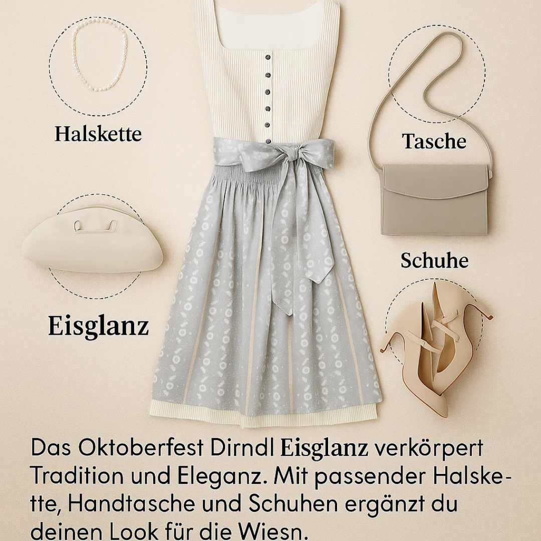 Eisglanz | Damen-Dirndlkleid in Grau für Oktoberfest & Feste Decorique.de