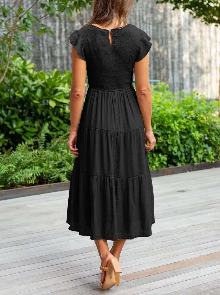 Elli | Damen Elegante Luftigekleid | Maxi Decorique.de