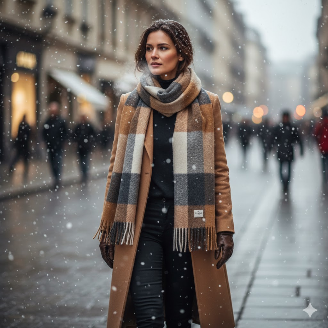 Elouise | Kaschmir Schal – Weich, Warm & Stilvolles Karomuster Decorique.de